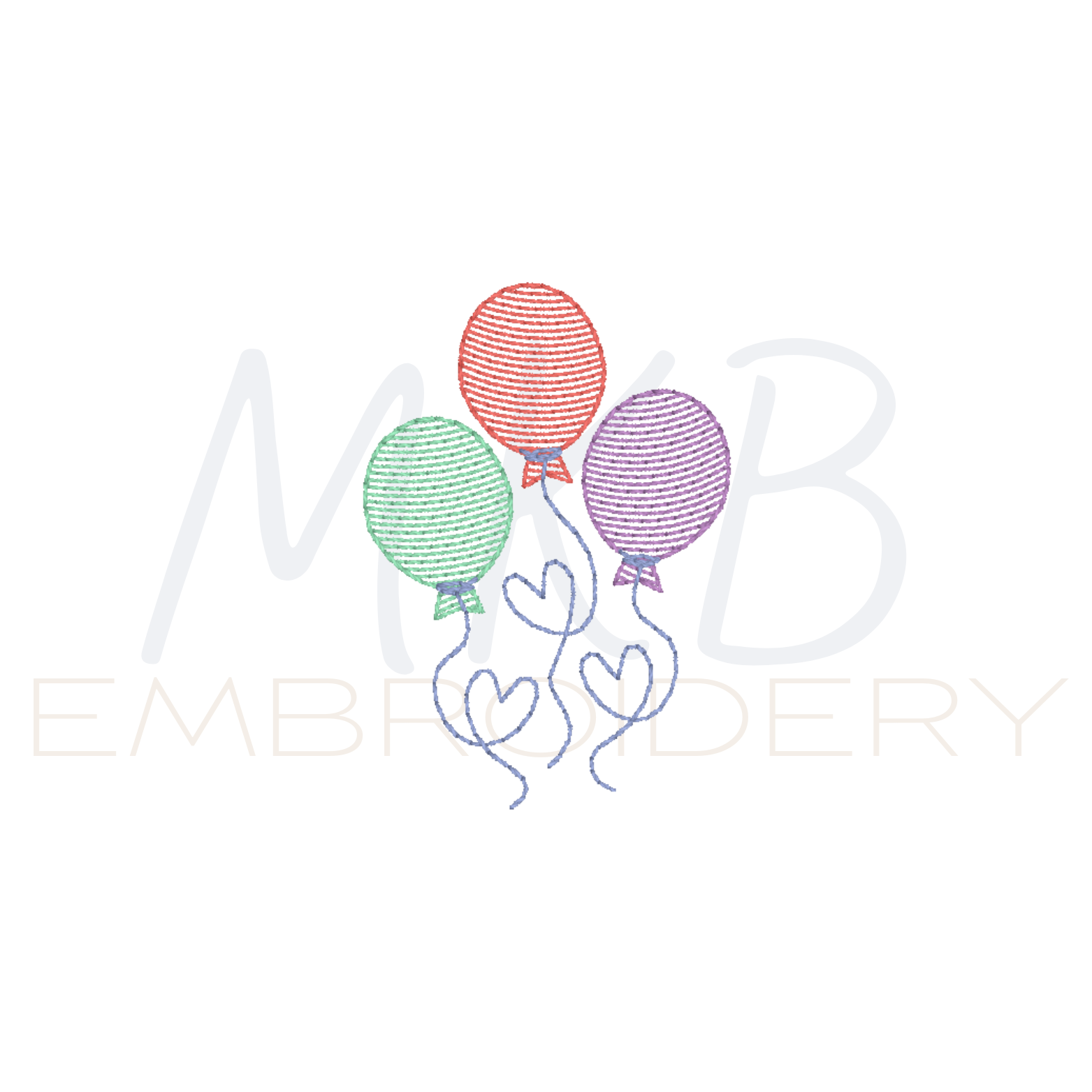 Balloon Sketch Stitch Embroidery Design