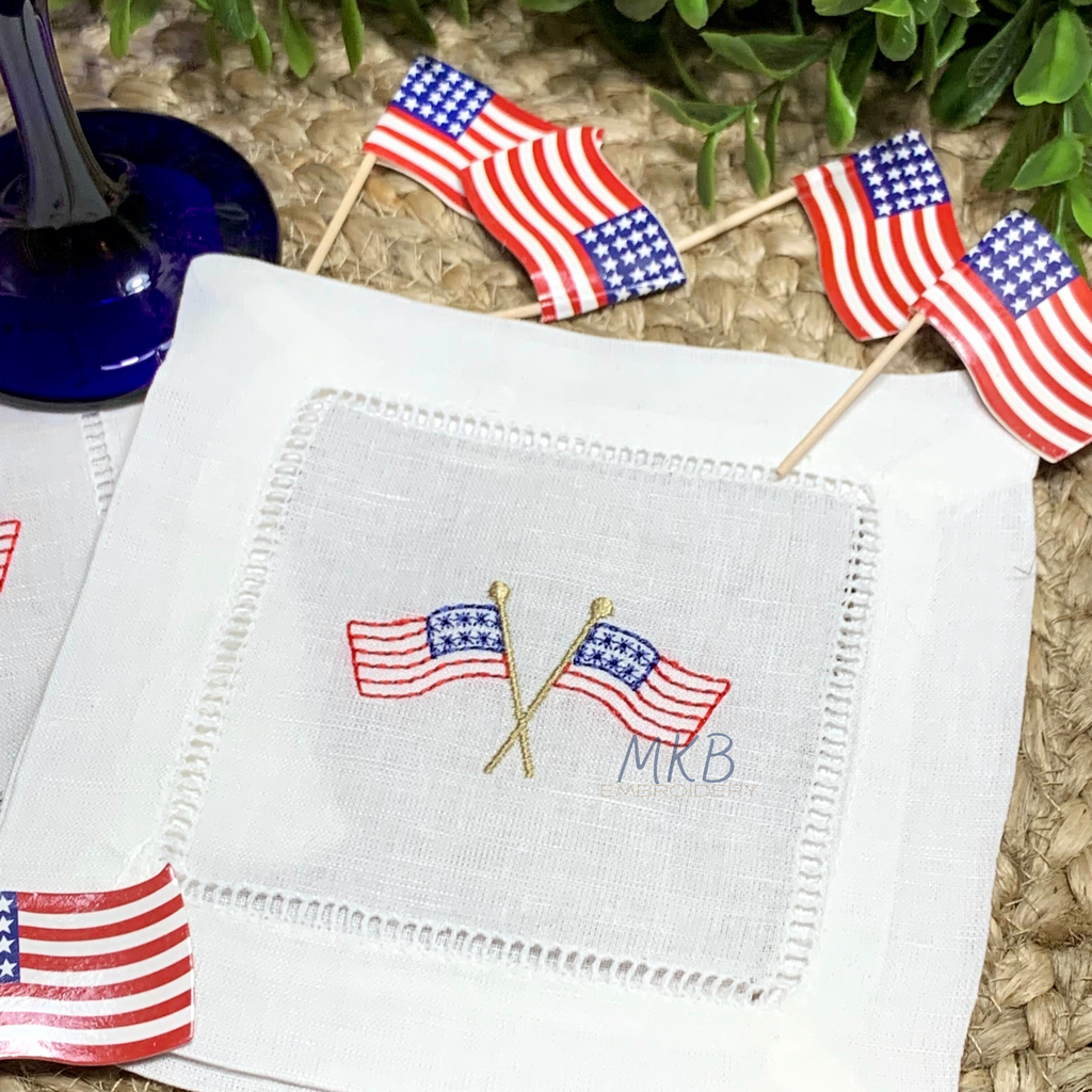 American Flags Embroidery Design