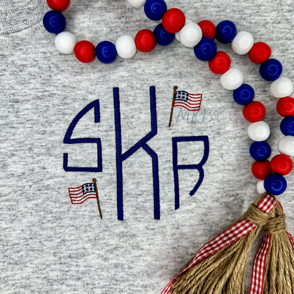 Mini American Flag Embroidery Design