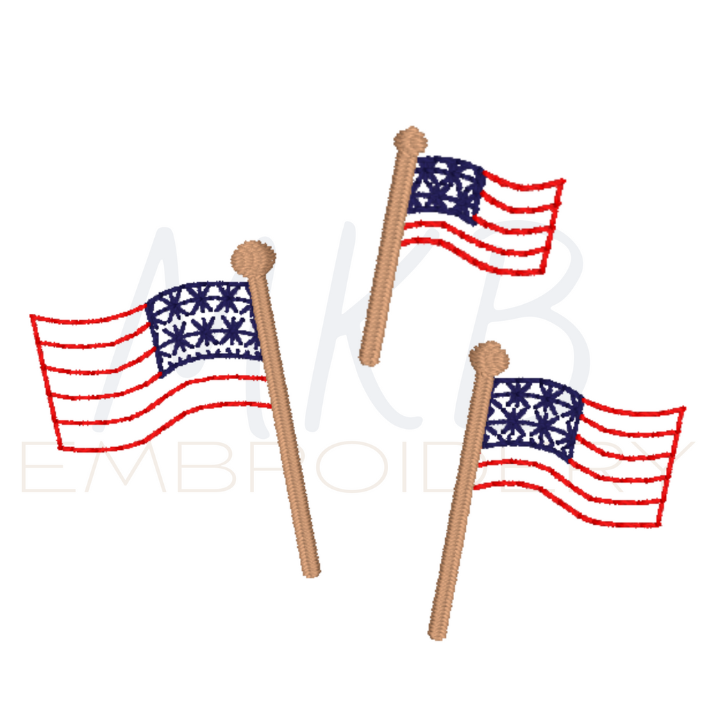 American Flag Embroidery Design