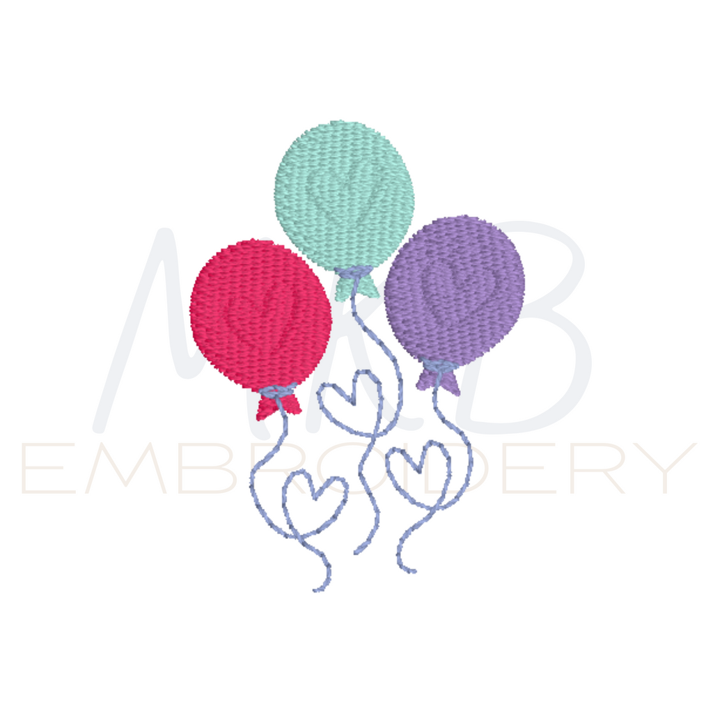 Mini Heart Balloons Embroidery Designs