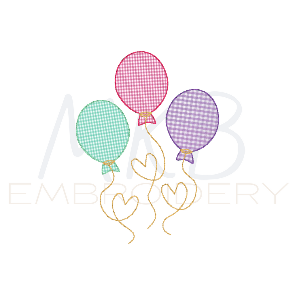 Balloon Applique Embroidery Design