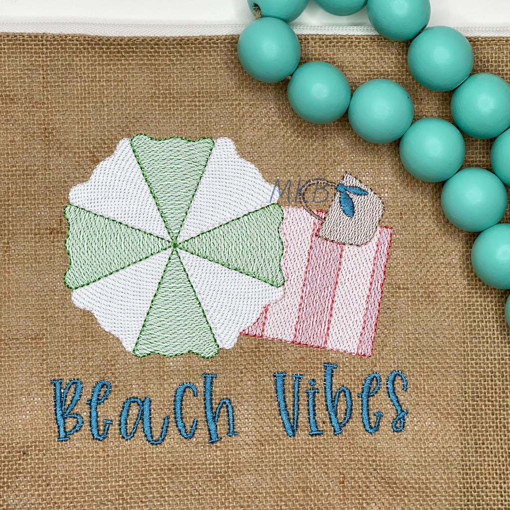 Beach Embroidery Design