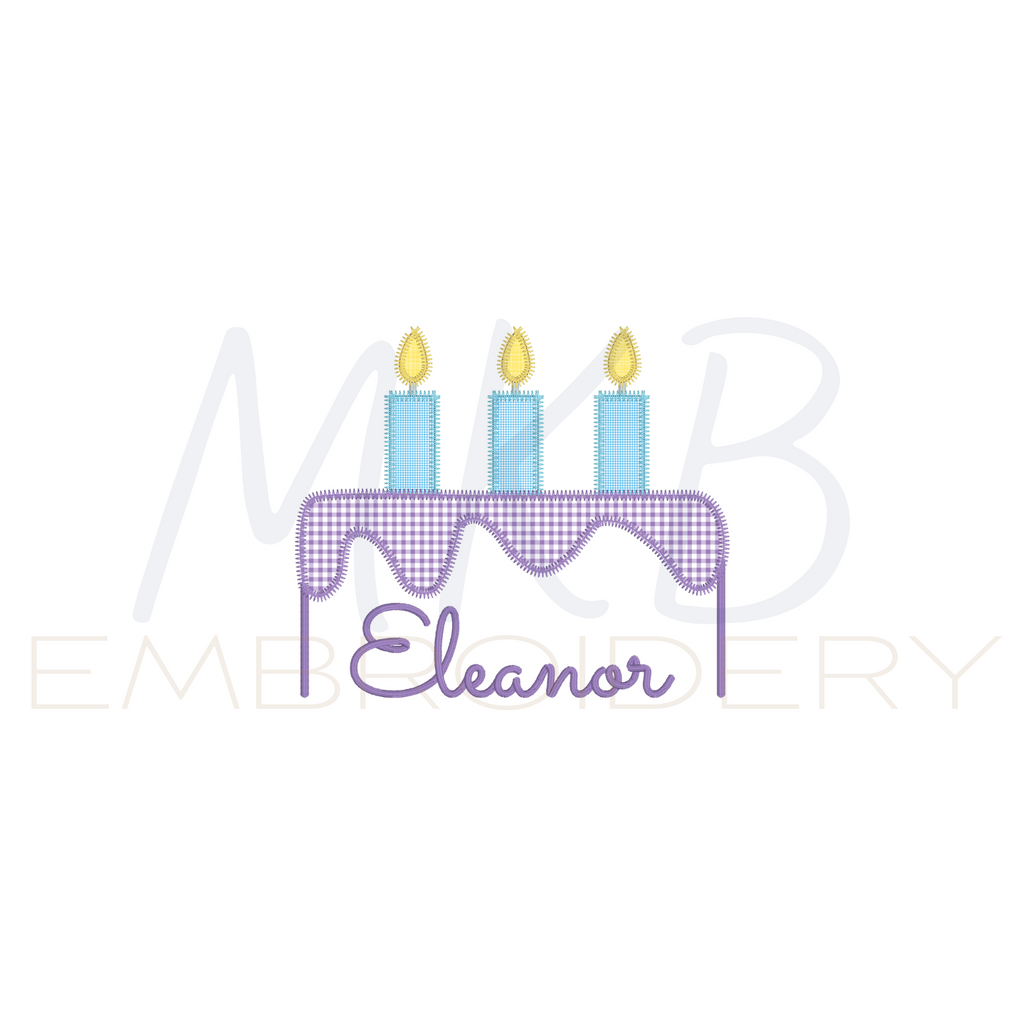 Birthday Applique Embroidery Design