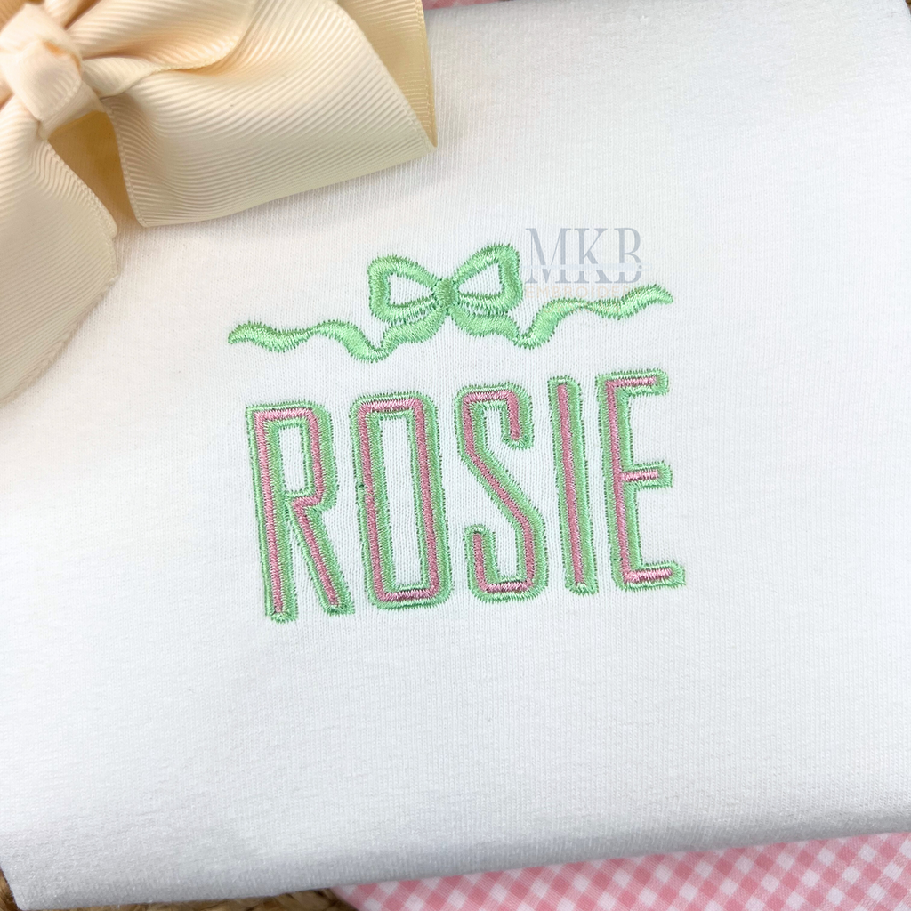 bow ribbon monogram frame