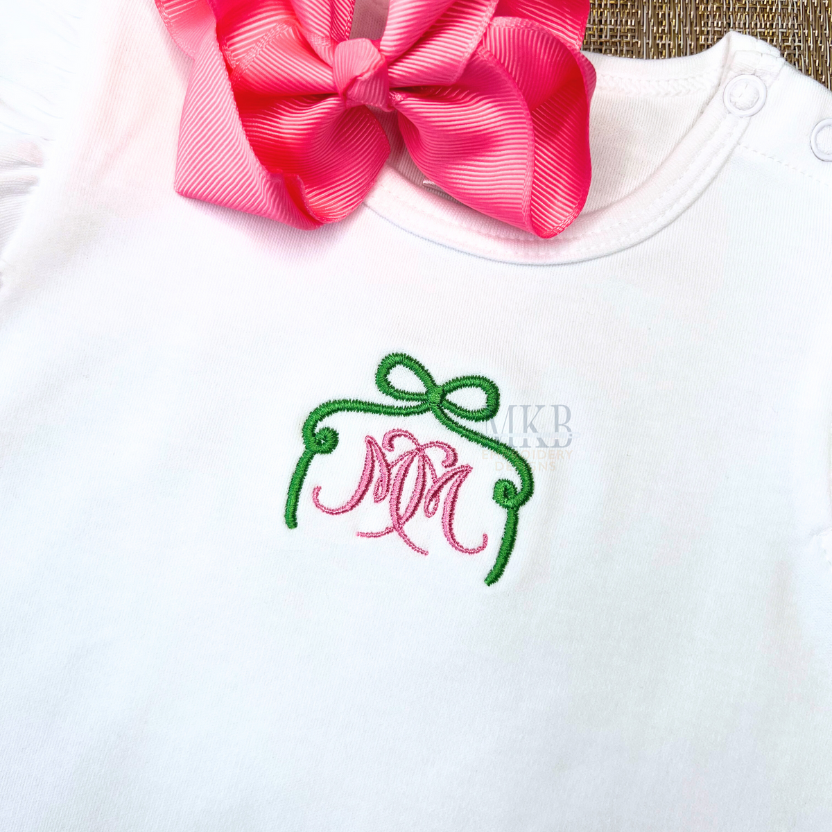 Bow Top Monogram Frame SMALL Satin Stitch Embroidery Design – MKB ...