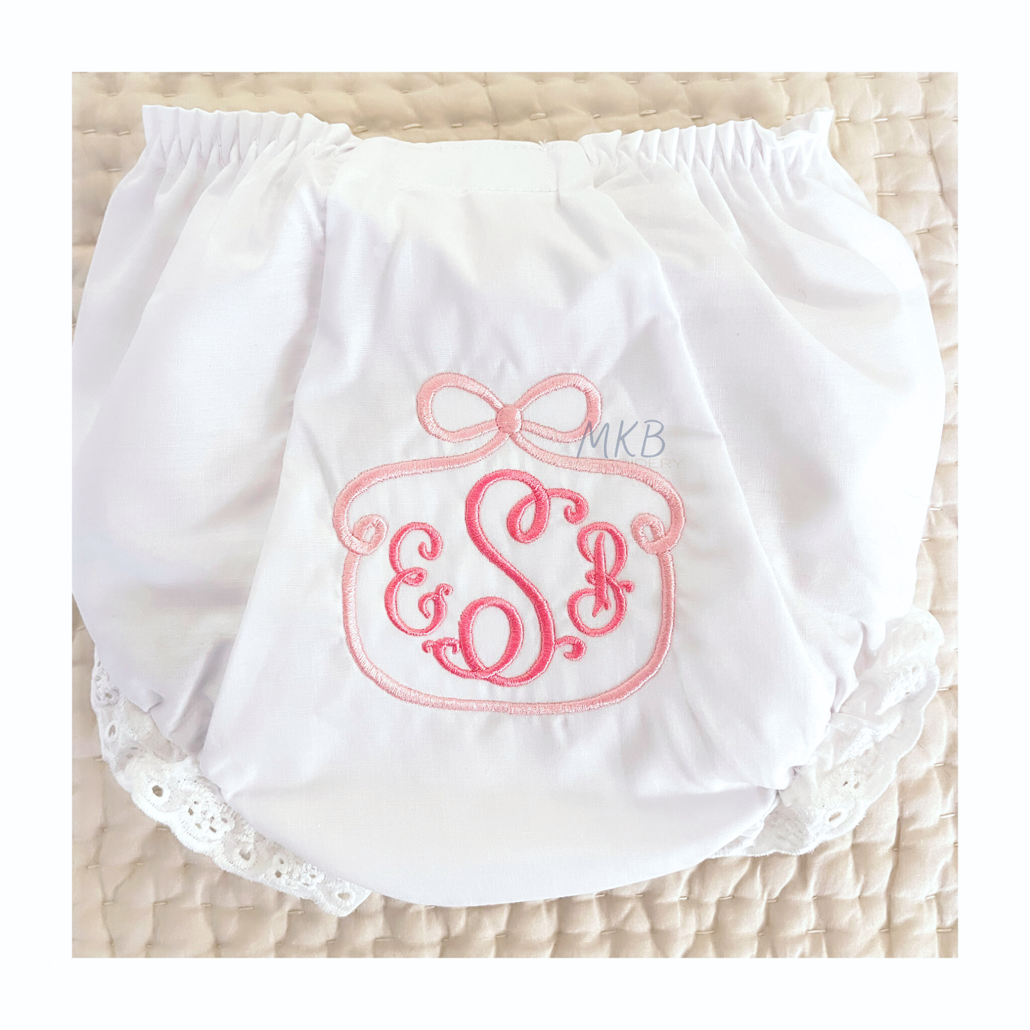 Bow Monogram Frame Embroidery Design