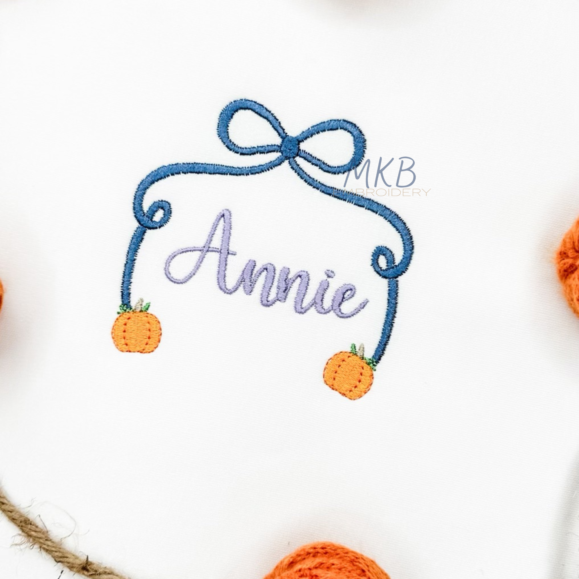 Bow Monogram Frame Embroidery Design