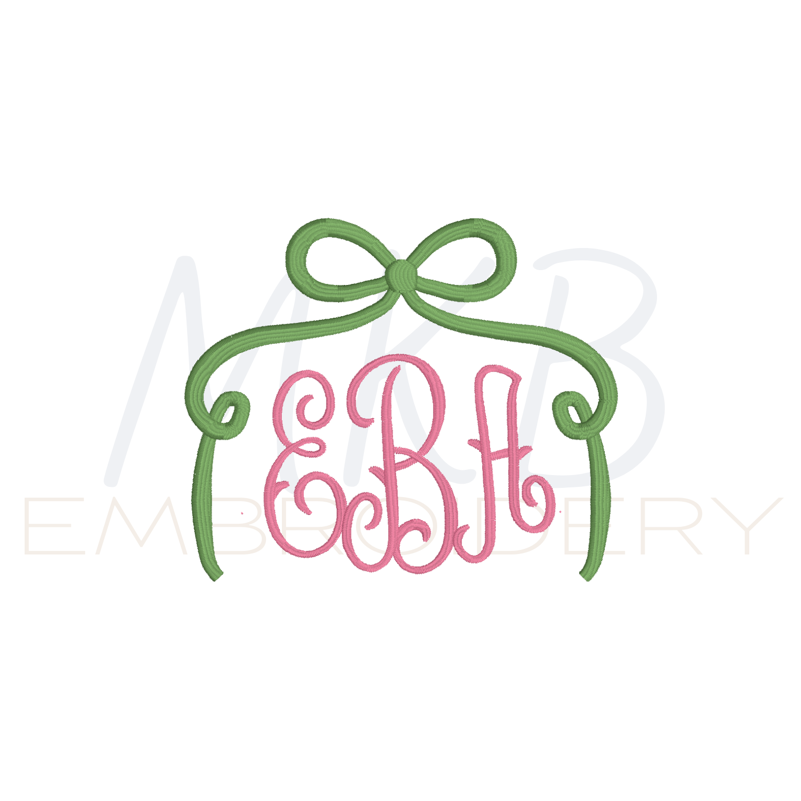 Bow Monogram Frame Embroidery Design