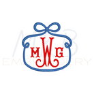 Bow Monogram Frame Embroidery Design