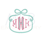 Bow Monogram Frame Embroidery Design