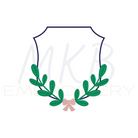 Laurel Monogram Frame Embroidery Design