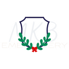 Greenery Laurel Monogram Frame Embroidery Design