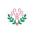 Greenery Laurel Bow Monogram Embroidery Design