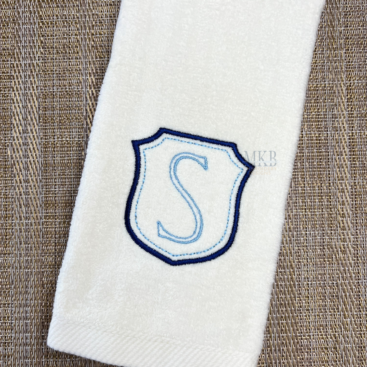 Simple Monogram Crest, Small Double Border Font Frame, Sashiko Accent ...