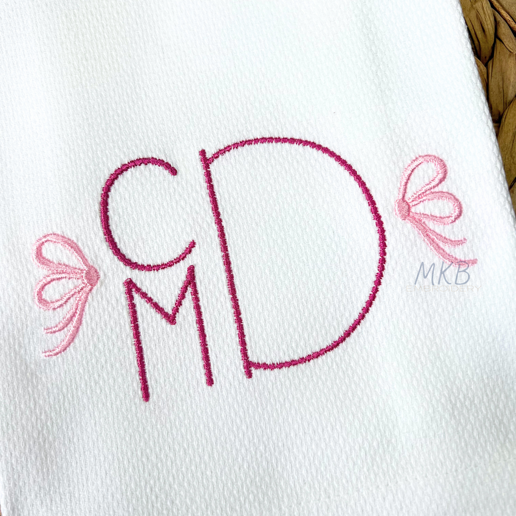 Side Bow Embroidery Design