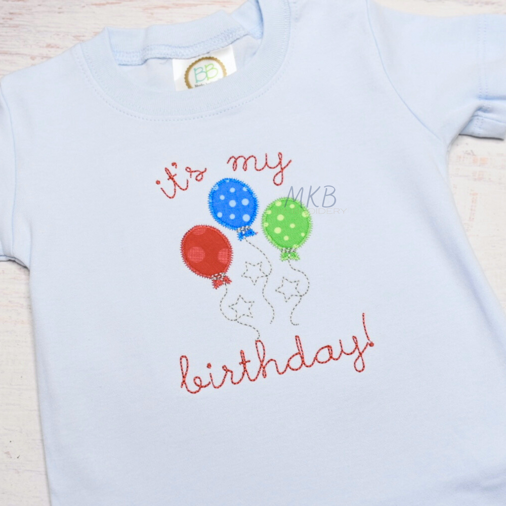 Birthday Balloon Applique Embroidery Design