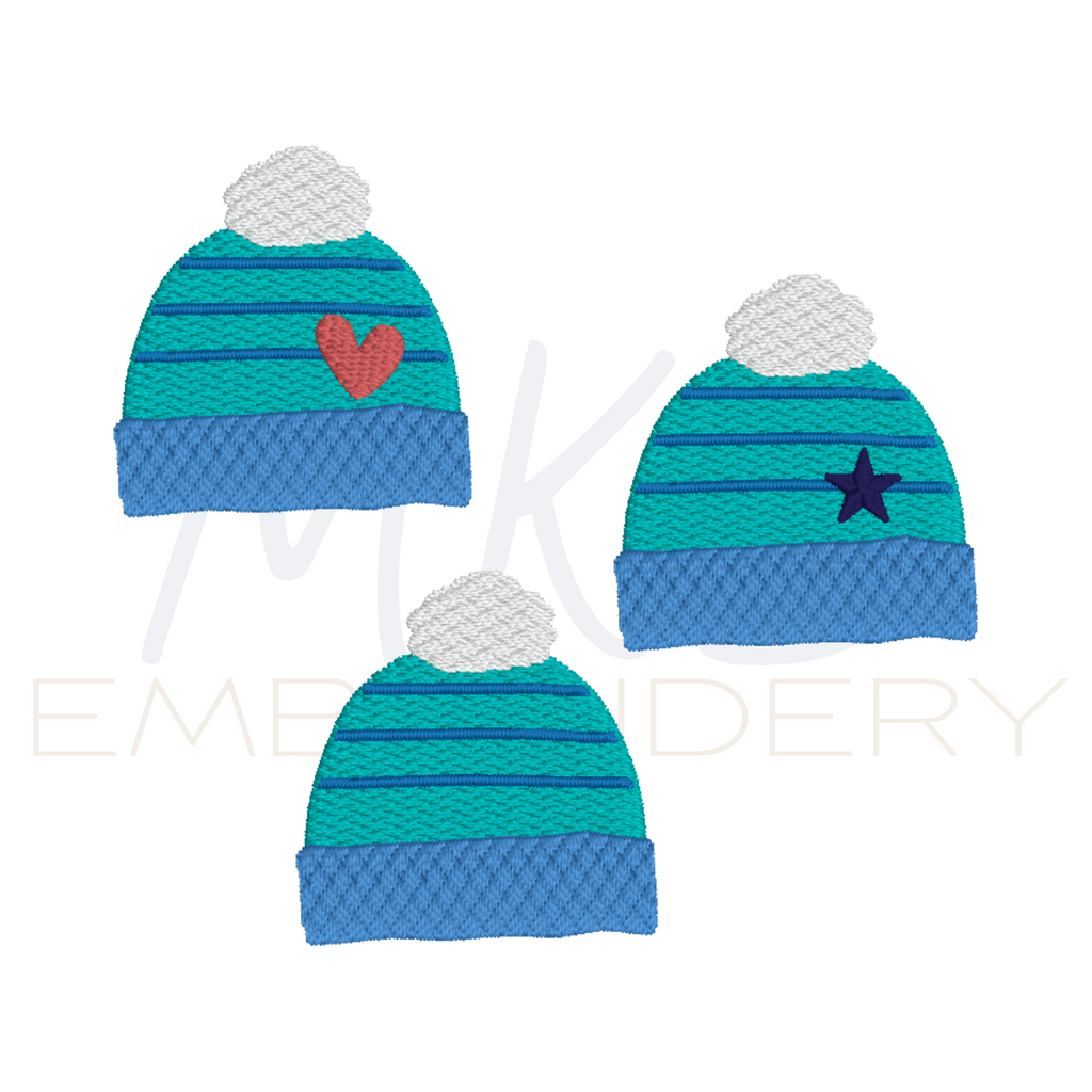 Winter Beanie Hat Embroidery Design
