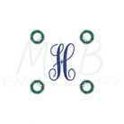 christmas wreath cocktail napkins embroidery design