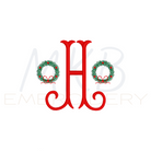 Wreath with Bow Embroidery Design