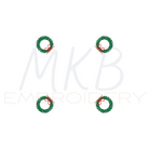 christmas wreath cocktail napkin embroidery design