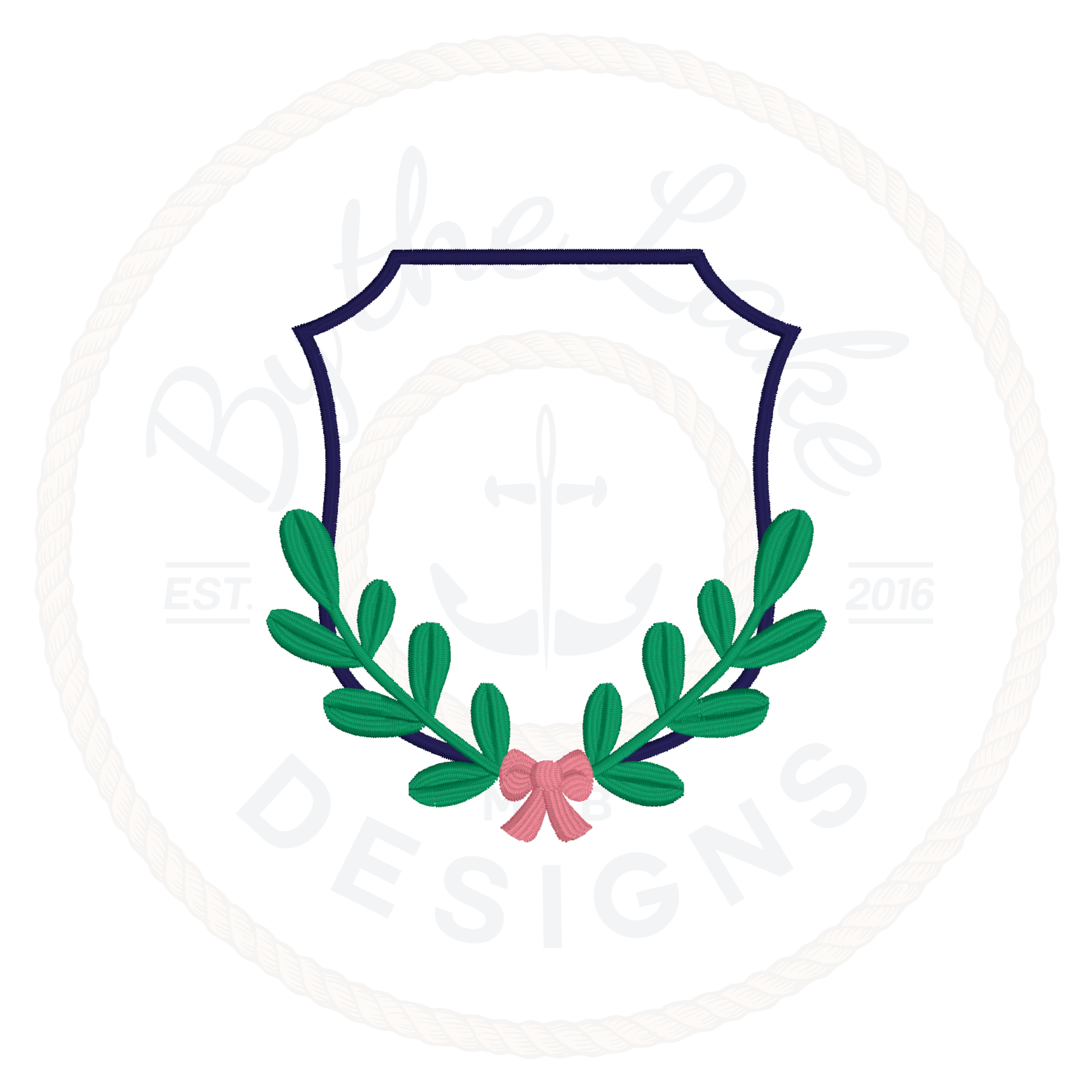 Greenery Laurel Crest Embroidery Design